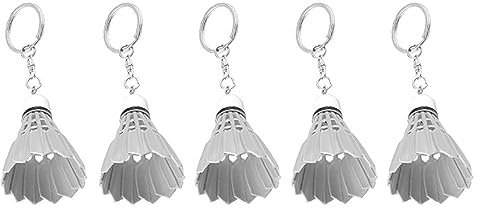 Bassulouda 5X Keychain Handtasche Split Ring Kunststoff Badminton Keyring Dekoration
