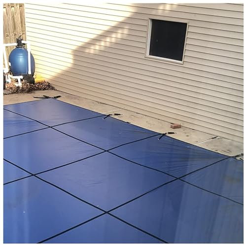 Winterpoolabdeckung Winter-Poolabdeckung Für Hinterhof-Hof-Deck-Pools, Rechteckig Blaues Mesh Unterflur-Schwimmbadabdeckungen, Schwere Blätter Netz, Mit Kompletter Hardware ( Size : 2mx2m(6ftx6ft) )