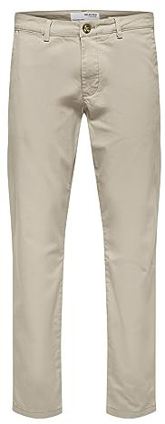 Selected Homme SLH175 Slim New Miles Flex Pant, Stilvolle Herrenhose, Slim Fit Flex Pant, Bequeme Männerhose, Ideal für Business und Freizeit Anlässe, Beige/Moonstruck