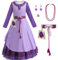 GMEDJVE Wish Asha Kleid Kostüm für Mädchen Wish Princess Dress Up Kinder Weihnachten Cosplay Party Outfits Party