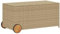 vidaXL Gartentruhe mit Rollen, Kissenbox Auflagenbox mit Deckel, Gartenbox Garten Aufbewahrungsbox mit wasserfestem Beutel, Spielzeugbox Gartenmöbel, Beige 190L Poly Rattan