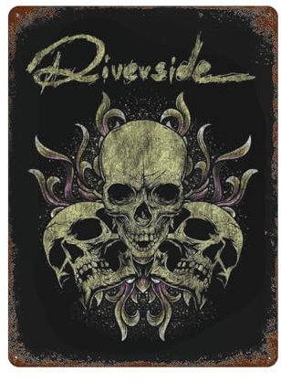 GIOEPWSWUI Poster Riverside Metallica, Wanddekoration, Kunst, Metallblechposter, moderne Wohnkultur, Kunst, Metallposter, Hausbar, Laden, Dekorationen, Vintage-Schild, Geschenk, 39,9 x 30 cm