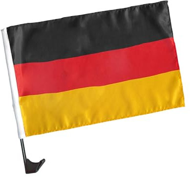 Bull & Bear Autofahne Deutschland, Deutschland Flagge Auto mit 40 cm Stab, Deutschland Fanartikel für Olympische Spiele 2024