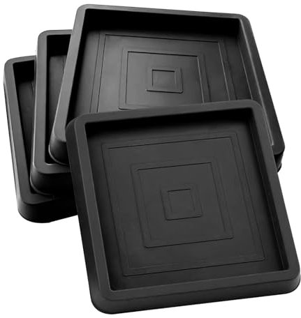 Furniture Coasters Cups, Rubber Furniture Feet Caster Cups Floor Protectors Square Table Chairs Legs Cup Pads for Carpet Floors Piano Sofa 4 Pcs