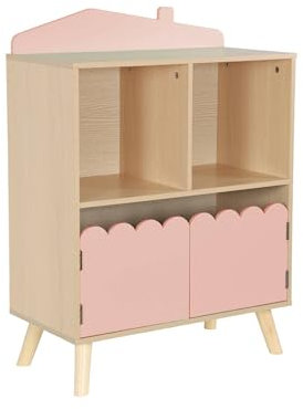 sweeek - Bibliothèque Enfant 2 étagères 2 Portes. Rose