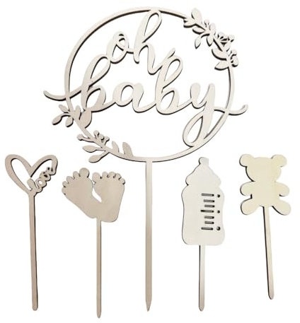Wooden Cake Topper, Baby Shower Cake Decoration, Cake Topper for Baby Shower, One Nappy Cake, Gender Reveal Party Decoration