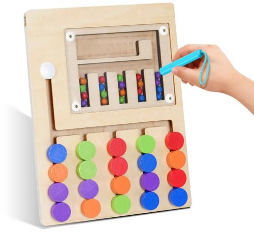 Spielzeug ab 3 Jahre Geschenk Junge Mädchen 3 4 5 6 Jahre Reisespiele Kinder Montessori Holzspielzeug Kinderspielzeug Magnetspiel Holzpuzzle Mit Farbzuordnung Weihnachten Geburtstags Iernspiele