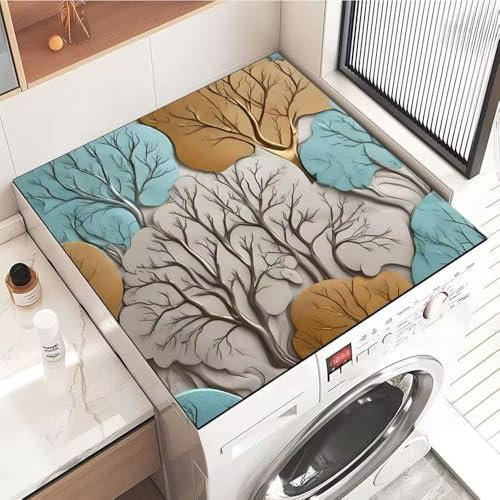 Highdi Housse de Protection pour Machine à Laver Top, Coussin de Machine à Laver Antidérapant Housse de Machine à Laver pour Machine à Laver Ou Sèche-Linge (30 * 40cm,Belles Fleurs 4)
