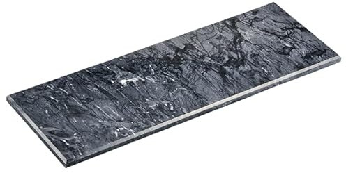 Kesper 38430 Servierplatte Servierplatte Massiv Marmor 38x13x1cm Poliert Grau Buffetplatte