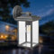MULANDI 25W Wandleuchte Aussen, IP65 Wandlampe aus Aluminium Druckguss in Schwarz und klarem Glas, Modern Terrassenbeleuchtung, E27 Ohne Leuchtmittel