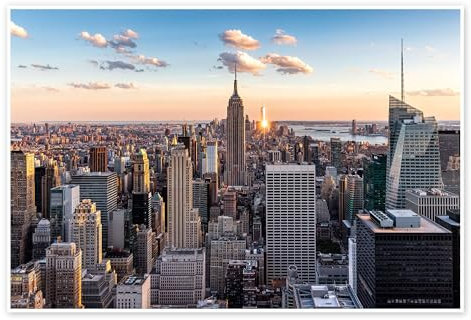 Posterlounge Sonnenuntergang in New York City Poster