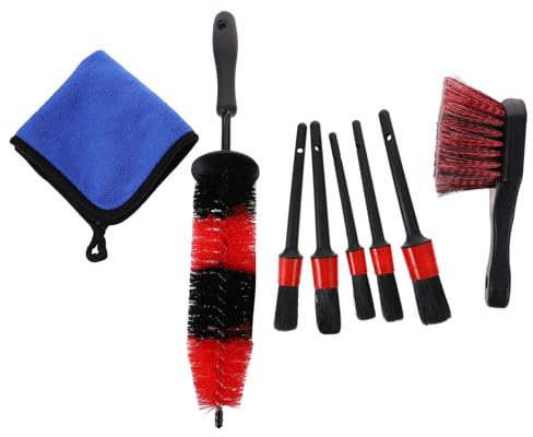 MUCKLILY 8stücke Teiliges Reinigungset Für Auto Felgen Mit Bürsten Und Tuch in Verschiedenen Und Ausführungen