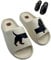 frechdachshund Dackel Badelatschen - Bequeme Hunde Hausschuhe für Zuhause, Dackel Schlappen in fünf versch. Größen (Beige, EU Schuhgrößensystem, Erwachsene, Damen, Numerisch (von/bis), M, 44, 45)