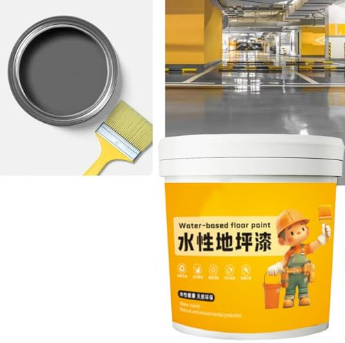 Generic Peinture de sol époxy imperméable à l'eau 300 g Gris Peinture pour sol béton Séchage rapide Antidérapante Intérieur et extérieur Finition mate