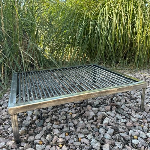 Argentina Griglia per barbecue o falò portatile varie misure in acciaio al carbonio asta da 8 mm di spessore super resistente Nic Store Bbq (80 x 50 cm)