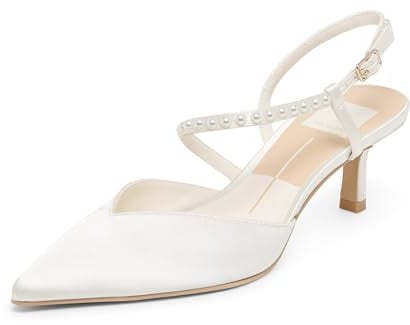 Dolce Vita Women's Kamra Pearl Mid Pump, True White, 5.5