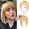 Clip-in-Haarverlängerung, 100% Echthaar, französischer Pony, Kunsthaar, mit Bügel, Blond