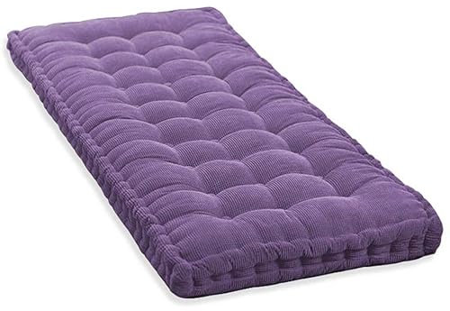 Bankkissen für 2-/3-Sitzer, 100 cm/120 cm, Baumwolle, Sofa, Bodensitzkissen, Matratze für Haus, Garten, Terrasse, Schaukel, Violett, 60 x 30 cm