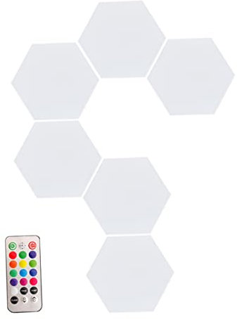 Lurrose Hexagonale Wandleuchte Für Schlafzimmer Touch Fernbedienung Vielseitig Modular Energiesparend Einfache Montage Dekorative Lichtpaneele