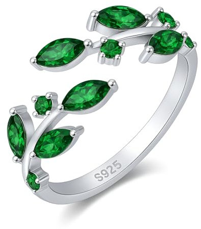 Bague réglable en argent sterling 925 avec zircons romantiques exclusifs en marquise et coupe ronde, sans nickel, hypoallergénique, durable, protégée contre le ternissement, avec boîte cadeau, Cristal