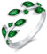 925 Sterling Silber Ring verstellbar, romantisches exklusive Marken-Zirkonia in Marquise & Rundschliff, nickelfrei, hypoallergen, langlebig, anlaufgeschützt, inkl. Geschenkbox (Emerald)