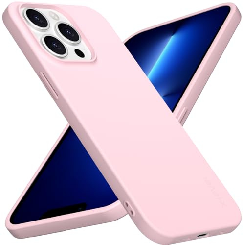 X-level Cover per iPhone 13 Pro Max, Morbida, Antiscivolo, Rosa | Custodia Sottile in Silicone, Aderente, Finitura Satinata Anti-Impronte, Bordo Rialzato per Fotocamera e Accesso ai Comandi