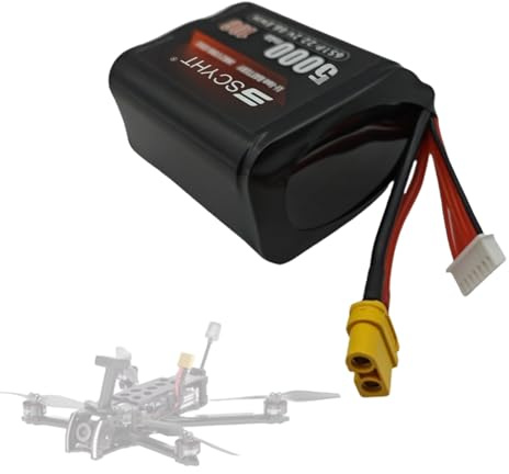 SSCYHT 6S Lipo-Akku 22,2 V 5000 mAh 4000 mAh Ersatzakku 22,2 V Lithium-Akkus für Drohnen und RC-Flugzeuge für 50-W- bis 110-W-Motoren mit BMS,22.2v5000mah 1pack