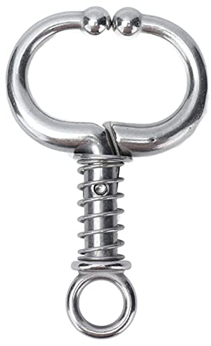 Rhawuy Stainless Steel Cattle Nose Ring | No Punch Spring Loaded Design | Secure & Long - Lasting Nose Clamp for Cows/Bulls | Farm Breeding Accessory | 158g - 236g (Small W Spring Bull Nose Ring)