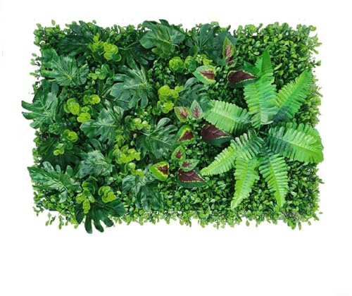Gazon artificiel 40 x 60 cm en plastique de qualité supérieure, plante artificielle durable comme mur de plantes simulé pour salon, hôtel ou café, décoration murale décorative pour l'intérieur (2)