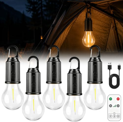 5 Stück Led Campinglampe Aufladbar, SGZIOO Camping Lampe, Camping Licht mit 3 Helligkeitsmodi, Wasserdicht, USB-Ladung für Outdoor Abenteuer Angeln