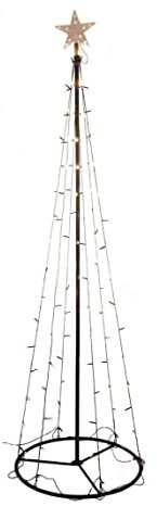 Beleuchteter LED Weihnachtsbaum in Kegel Form - Höhe 180 cm / 90 Lichter warmweiß - Deko Baum Tannenbaum Außen