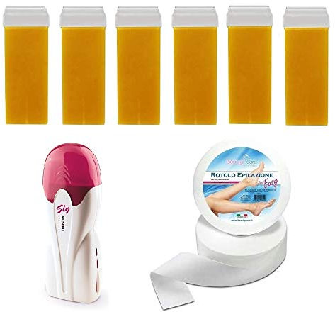 Kit Depilazione Professionale Scaldarullo 6 Ceretta Rotolo Strappacera