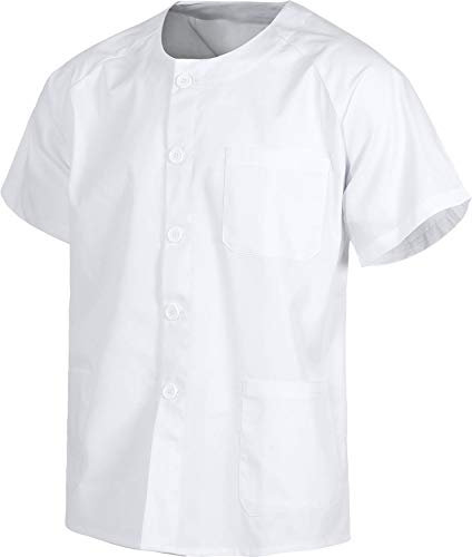 Work Team Casaca Sanitario Botones Manga Corta, un Bolso de Pecho y Dos Bajos. Hombre Blanco L