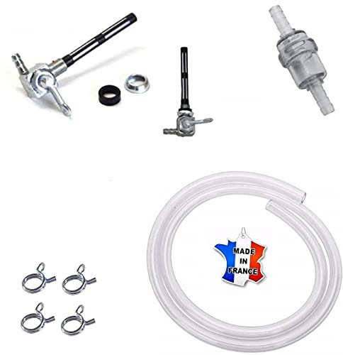 UNIVERSAL KRAFTSTOFFHAHN M10x1 + BENZINSCHLAUCH + SCHLAUCHKLEMME + BENZINFILTER MOPED MOTORRAD BENZINHAHN VINTAGE MOFA MOKICK