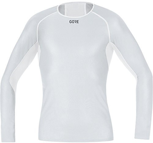 GORE WEAR Mens M Windstopper Base Layer Long Sleeve Shirt, Light Grey/White, XXL EU
