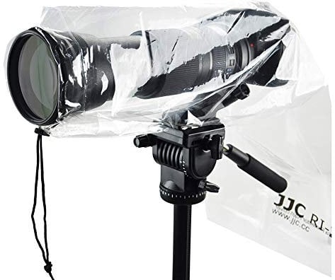 JJC 6 pieces Camera Rain Cover Protector for Canon Nikon and Other Digital SLR Cameras with lens - length and width up to 18''x7''/ 45x17.5cm, Transparent Camera Rain Coat Rain Sleeve - type A