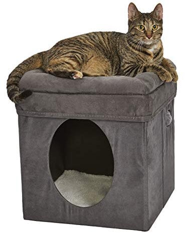 New World Cat Cube with Cat Bed Topper, 39.37L x 39.37W x 41.91H Centimeters; B137-GY