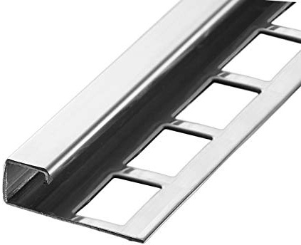 HORI Fliesenprofil, Abschlussprofil, Kantenschutz, Edelstahlschiene I Länge 1,00 m I Quadroprofil - Höhe: 10 mm - Edelstahl (V2A) glänzend