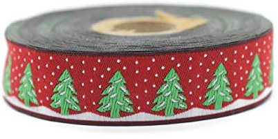 10 Meter Web Borte Webband Jacquardborte Trachtenborte Stickerei Rot Weihnachten 22mm