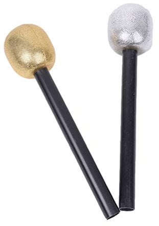 Artibetter 6Pcs Fake Microphone Decorative Glitter Microphone Pretend Toy Plastic Mics Microphone Props for Party Favors Decoration