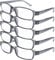 4sold The Reading Glasses Slim Readers Value 5 Pack Mens Womens Grey +0.75
