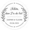 48 Stück personalisiert Blumenkranz Hochzeitssticker - Schön, dass Du da bist! Aufkleber - 4 cm Runde Papieraufkleber Etiketten für Hochzeit,Gastgeschenk,Tischdeko,Flaschen,Tüten - Rd 108-009