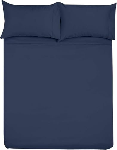 SlumberWell 4-teiliges luxuriöses, weiches Mikrofaser-Spannbettlaken-Set für Wohnmobile, 20,3 bis 30,5 cm tiefe Taschen, RV-Kingsize-Bett 183 x 203 cm, Marineblau