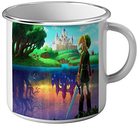 Taza esmaltada Metal Zelda Héroes Link Chateau Hyrule Juegos Video Gaming