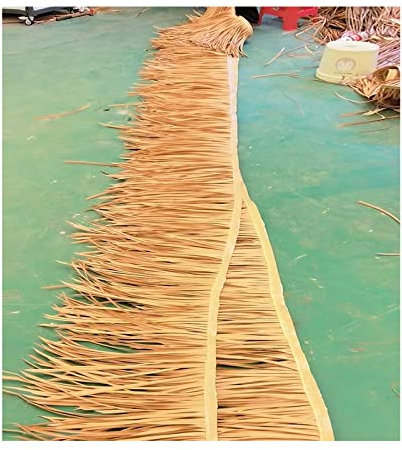 YANGUANG Rouleau de Chaume Toit de Paille 0.5x1-10m Tuile de Chaume de Palmier Fausse Paille Panneau Anti-âge Ignifuge pour Extérieur Tiki Bar Pavilion Jardin Décoration de Ferme(Size:2m/6.5ft)