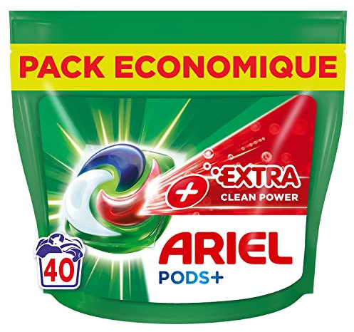 Ariel All-in-1 Pods+ Lessive Capsules 40 Lavages, Ultra Détachant, Nettoyage En Profondeur Et Protection Supplémentaire Des Couleurs Et Des Fibres