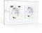 CNBINGO Enchufe Schuko de cristal con enchufe USB (conector USB¹sse Tape-C y cinta A 3,1 Amp total) - Diseño de contacto de pared simple con marco de cristal - Doble enchufe empotrado en blanco