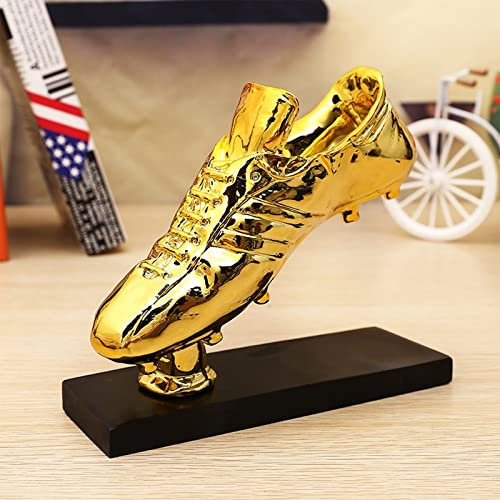 LNGODEHO Guanti da portiere in resina dorati per vincitori artigianali migliori premi di calcio placcati oro coppa regalo souvenir campionato