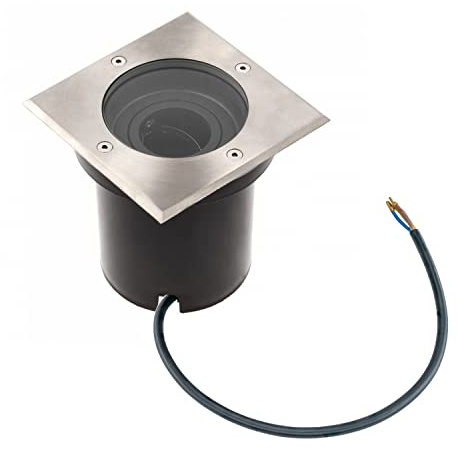 ENERGMiX 10 Watt eckige LED Einabu Boden-Spot Bodenleuchte Bodenstrahler Wegleuchte | schwenkbar aus Edelstahl | 130 x 130 x 129mm (B. x L. x H.)| Warmweiß (3000 K)