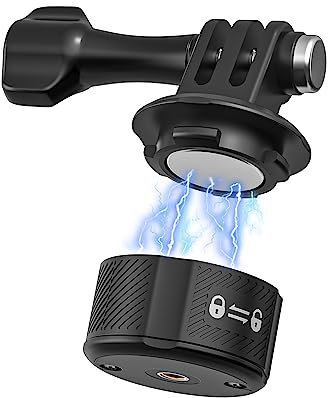 SUREWO Quick Release Base Mount for Go Pro,Magnetic 1/4 inch 20 Camera Mount Compatible with Go Pro Hero 12 11 10 9 8 7 6 5 Black,DJI Osmo Action 5 pro/4/3,Crosstour/Campark and More